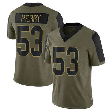 Nike Nick Perry Youth Limited Green Bay Packers Olive 2021 Salute To Service Jersey