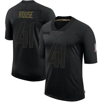 Nike Nydair Rouse Men's Limited Green Bay Packers Black 2020 Salute To Service Jersey