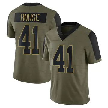 Nike Nydair Rouse Men's Limited Green Bay Packers Olive 2021 Salute To Service Jersey