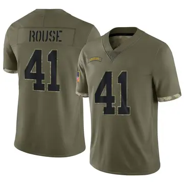 Nike Nydair Rouse Men's Limited Green Bay Packers Olive 2022 Salute To Service Jersey