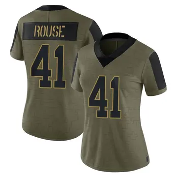 Nike Nydair Rouse Women's Limited Green Bay Packers Olive 2021 Salute To Service Jersey
