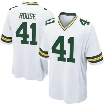Nike Nydair Rouse Youth Game Green Bay Packers White Jersey
