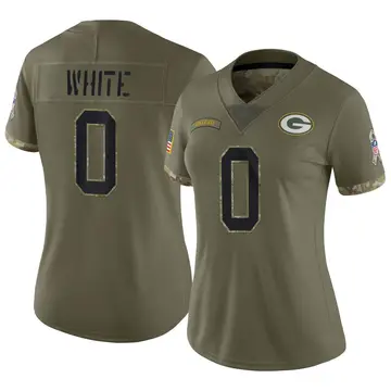 Nike Parker White Women's Limited Green Bay Packers Olive 2022 Salute To Service Jersey
