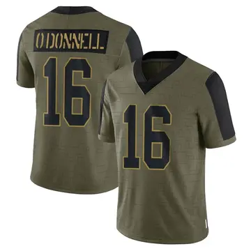 Nike Pat O'Donnell Men's Limited Green Bay Packers Olive 2021 Salute To Service Jersey