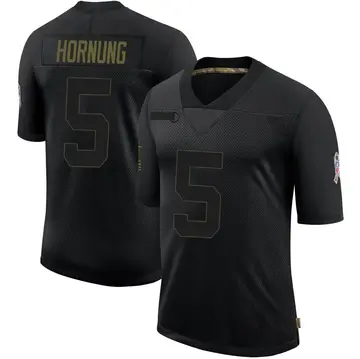 Nike Paul Hornung Men's Limited Green Bay Packers Black 2020 Salute To Service Jersey