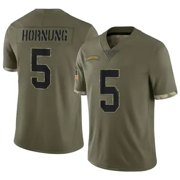 Nike Paul Hornung Men's Limited Green Bay Packers Olive 2022 Salute To Service Jersey