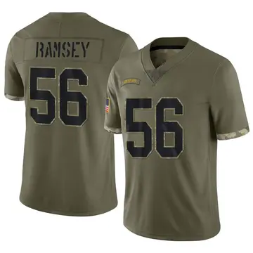 Nike Randy Ramsey Men's Limited Green Bay Packers Olive 2022 Salute To Service Jersey
