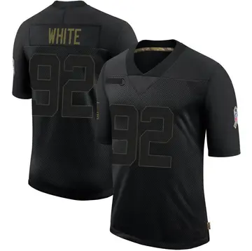 Nike Reggie White Men's Limited Green Bay Packers Black 2020 Salute To Service Jersey
