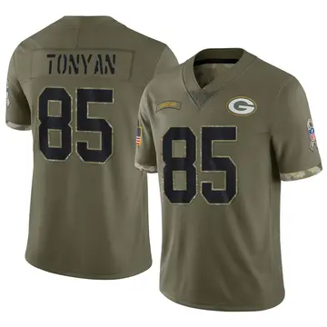 Nike Robert Tonyan Men's Limited Green Bay Packers Olive 2022 Salute To Service Jersey