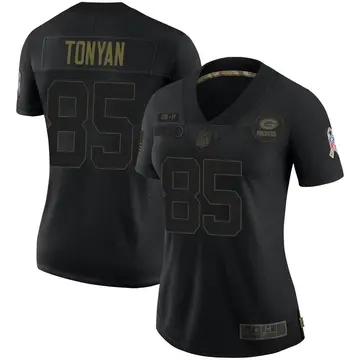 Nike Robert Tonyan Women's Limited Green Bay Packers Black 2020 Salute To Service Jersey
