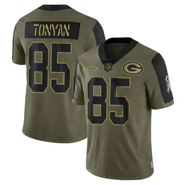 Nike Robert Tonyan Youth Limited Green Bay Packers Olive 2021 Salute To Service Jersey