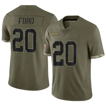 Nike Rudy Ford Youth Limited Green Bay Packers Olive 2022 Salute To Service Jersey