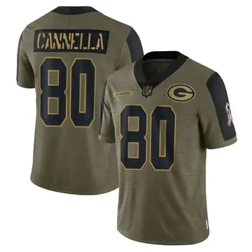 Nike Sal Cannella Men's Limited Green Bay Packers Olive 2021 Salute To Service Jersey