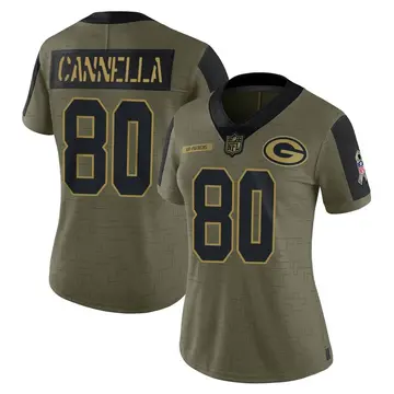 Nike Sal Cannella Women's Limited Green Bay Packers Olive 2021 Salute To Service Jersey