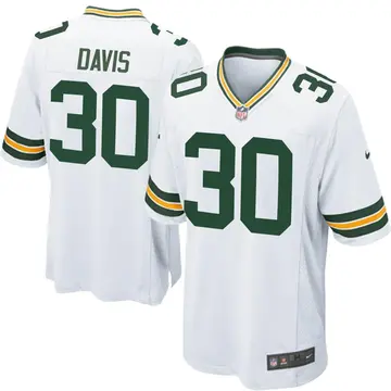 Nike Shawn Davis Youth Game Green Bay Packers White Jersey