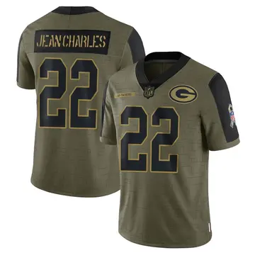 Nike Shemar Jean-Charles Men's Limited Green Bay Packers Olive 2021 Salute To Service Jersey