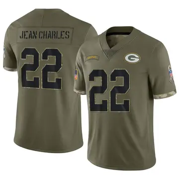 Nike Shemar Jean-Charles Men's Limited Green Bay Packers Olive 2022 Salute To Service Jersey