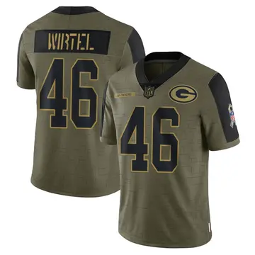 Nike Steven Wirtel Men's Limited Green Bay Packers Olive 2021 Salute To Service Jersey