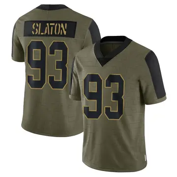 Nike T.J. Slaton Men's Limited Green Bay Packers Olive 2021 Salute To Service Jersey