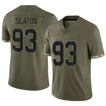 Nike T.J. Slaton Men's Limited Green Bay Packers Olive 2022 Salute To Service Jersey