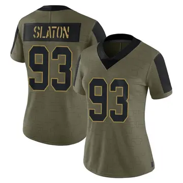 Nike T.J. Slaton Women's Limited Green Bay Packers Olive 2021 Salute To Service Jersey