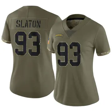 Nike T.J. Slaton Women's Limited Green Bay Packers Olive 2022 Salute To Service Jersey