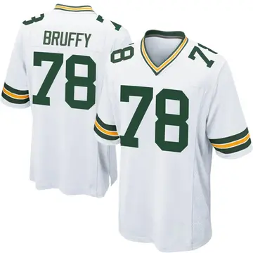 Nike Travis Bruffy Youth Game Green Bay Packers White Jersey