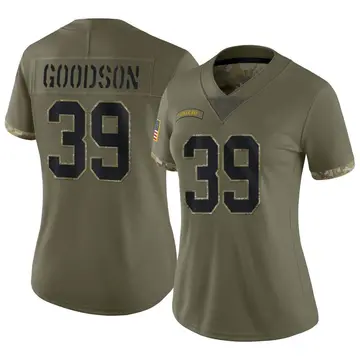 Nike Tyler Goodson Women's Limited Green Bay Packers Olive 2022 Salute To Service Jersey