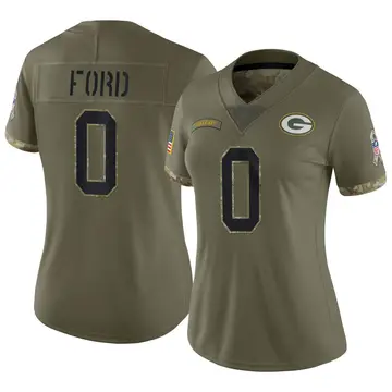Nike Tyrell Ford Women's Limited Green Bay Packers Olive 2022 Salute To Service Jersey