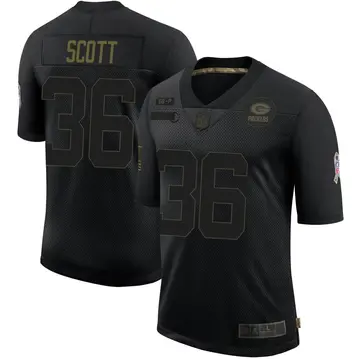 Nike Vernon Scott Men's Limited Green Bay Packers Black 2020 Salute To Service Jersey