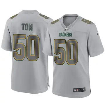 Nike Zach Tom Men's Game Green Bay Packers Gray Atmosphere Fashion Jersey
